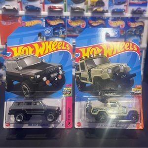 Hot Wheels 1988 Jeep Wagoneer & 67 Jeepster Commando - 2022 HW 80's & Hot Trucks